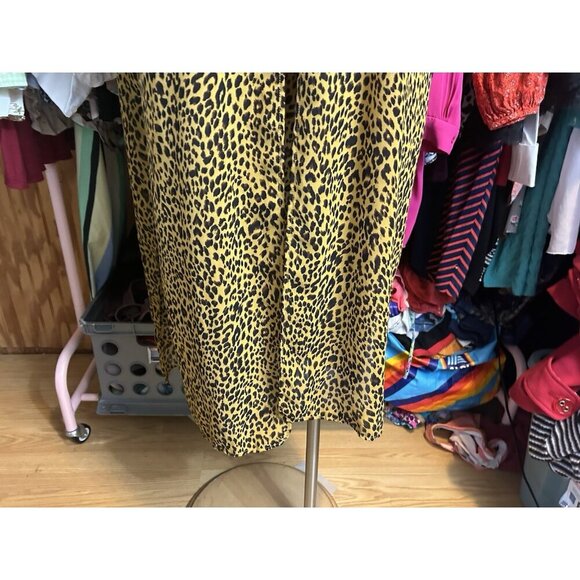 Umgee Cheeta Print Open Cardigan Duster Sz S Women’s Boho Sheer Tiered Sleeve - Picture 2 of 12